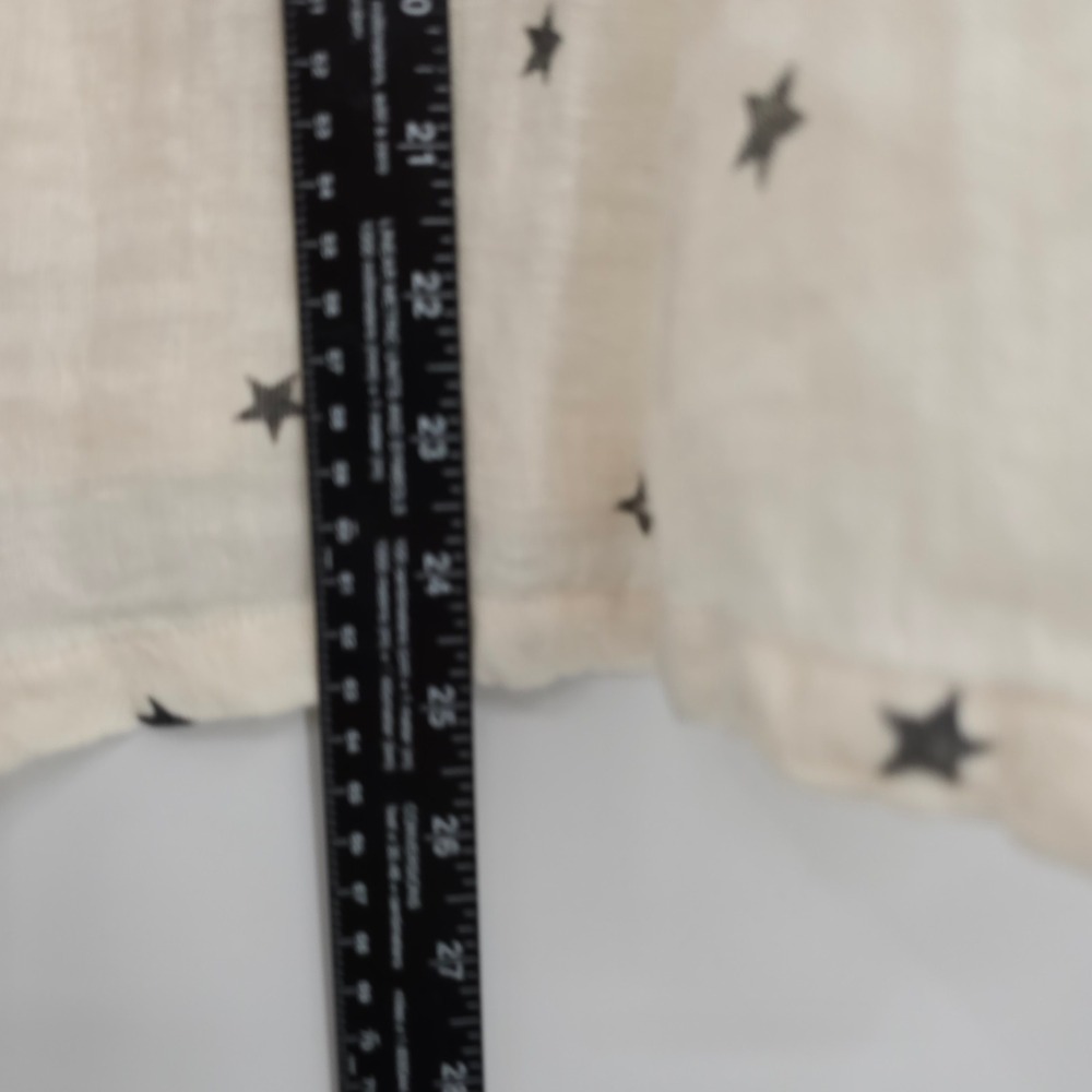 Star-Print White Linen Blend Blouse - Madeleine - Picture 8 of 8